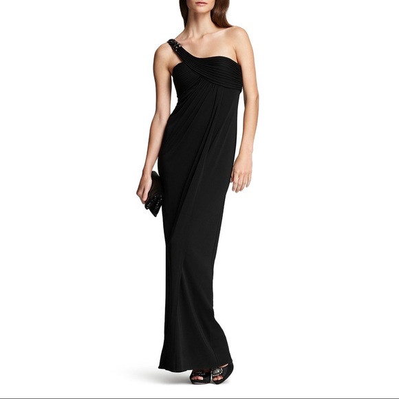 BCBG Maxazria black one shoulder gown size S - Picture 1 of 6